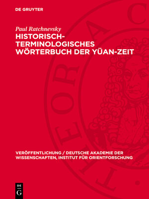 cover image of Historisch-terminologisches Wörterbuch der Yüan-Zeit